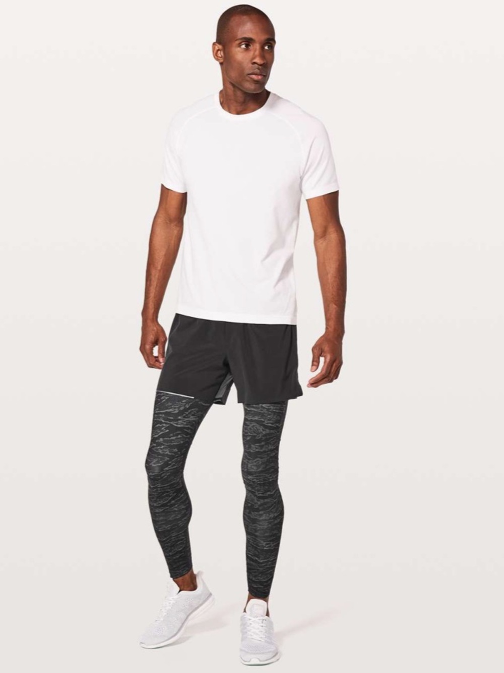 Men’s Lululemon Surge Tights size small Black Gray pattern